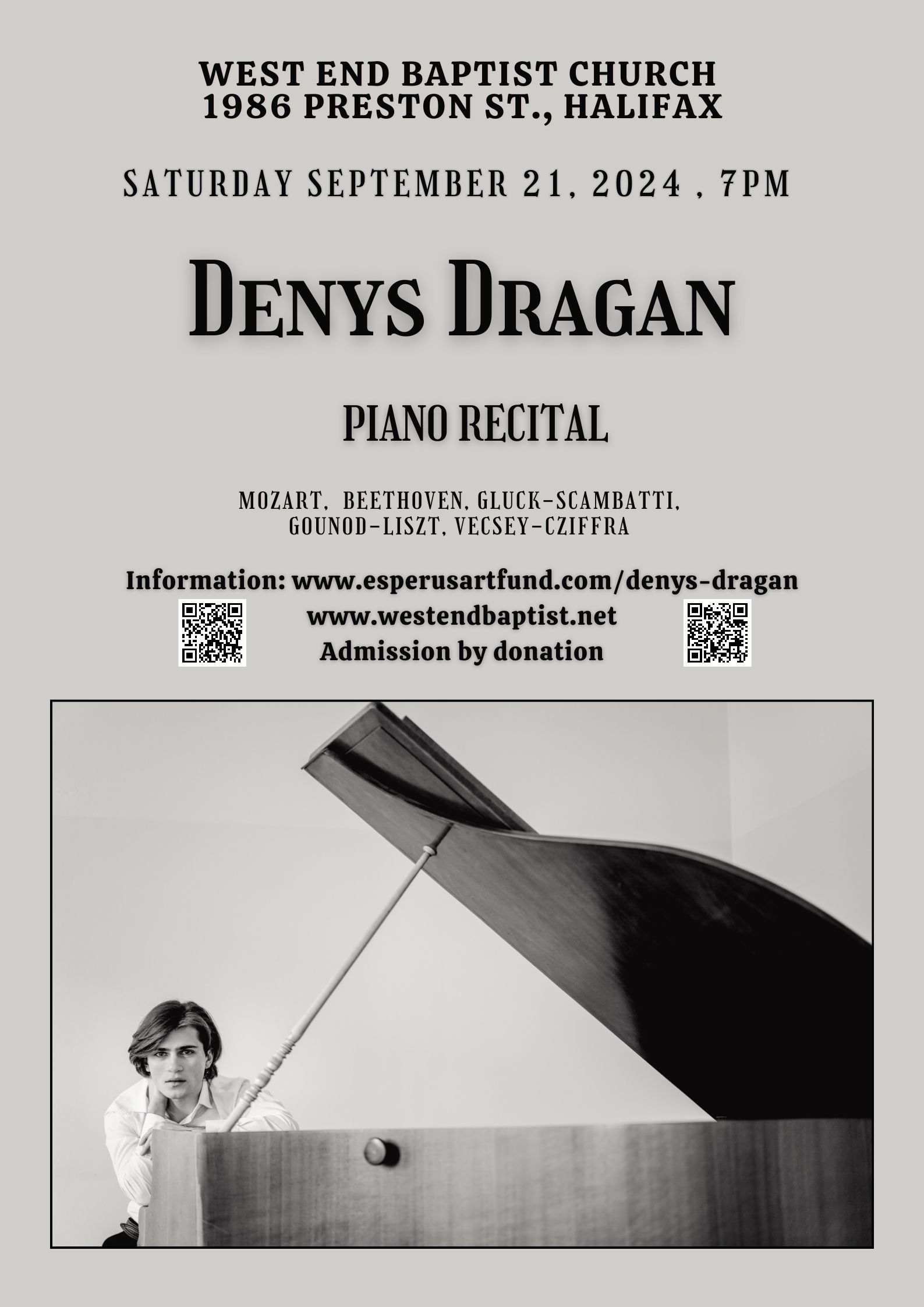 Flyer Sat Sep21 Concert Denys Dragan QRC